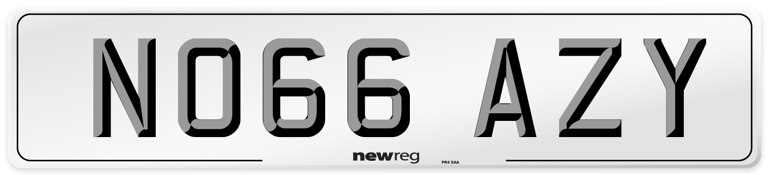 NO66 AZY Number Plate from New Reg